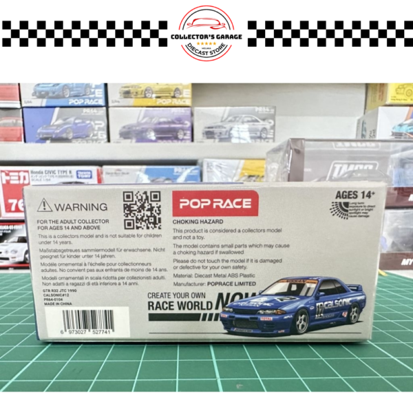 PR64-104 (2) POP RACE 1/64 #PR64-104 NISSAN SKYLINE GT-R R32 JTC 1990 CALSONIC #12