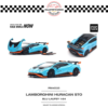 PR64-110 (3) POP RACE 1/64 #PR64-110 LAMBORGHINI HURACAN STO BLU LAUFEY ARANCIO XANTO DIECAST SCALE MODEL CAR
