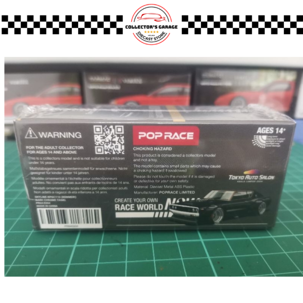 PR64-204 (5) POP RACE 1/64 TOKYO AUTO SALON KUALA LUMPUR 2024 SKYLINE KPGC110 KENMERI DARK CHROME