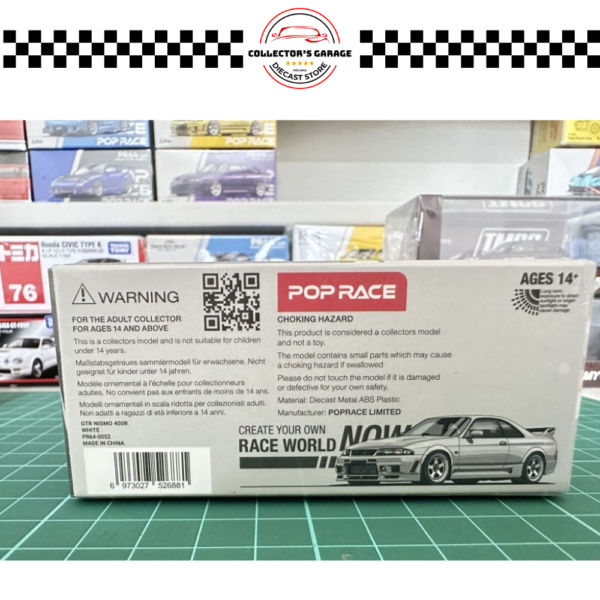 PR64-52 (2) POP RACE 1/64 #PR64-52 NISSAN GT-R R33 NISMO 400R WHITE