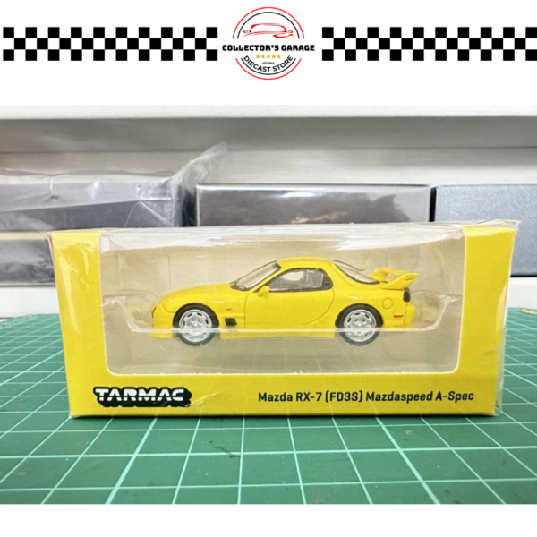 T64G-012-YL (3) TARMAC WORKS 1/64 MAZDA RX-7 (FD3S) MAZDASPEED A-SPEC YELLOW MICA