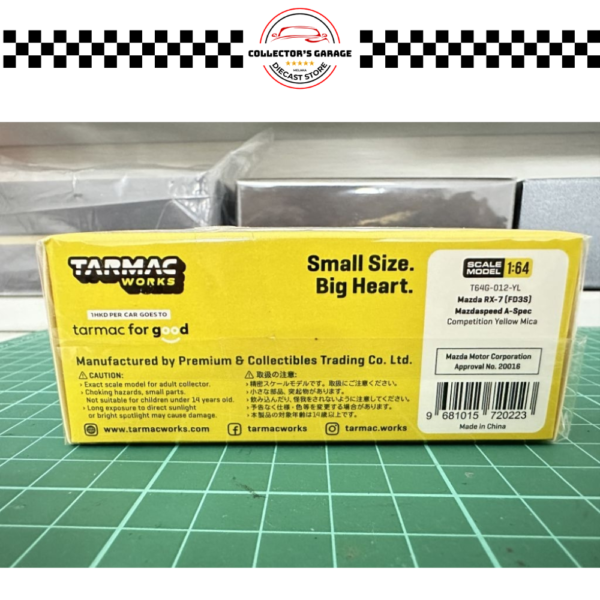 T64G-012-YL (4) TARMAC WORKS 1/64 MAZDA RX-7 (FD3S) MAZDASPEED A-SPEC YELLOW MICA