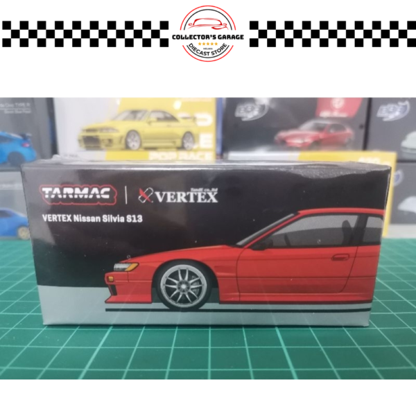 T64G-025-RE (2) TARMAC WORKS 1/64 VERTEX NISSAN SILVIA S13 RED METALLIC