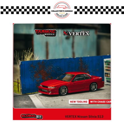 T64G-025-RE TARMAC WORKS 1/64 VERTEX NISSAN SILVIA S13 RED METALLIC