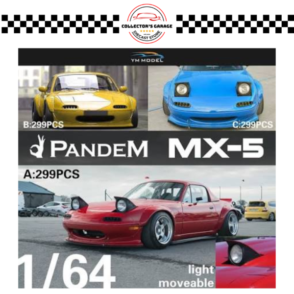YM MODEL 1_64 MAZDA PANDEM MX-5 YELLOW #169_299 YM MODEL 1/64 MAZDA PANDEM MX-5 YELLOW #169/299