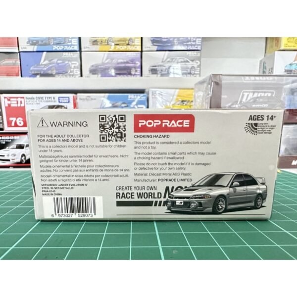 PR64-140 POP RACE 1/64 #PR64-140 MITSUBISHI LANCER EVOLUTION IV SLIVER 1/64 + ENGINE