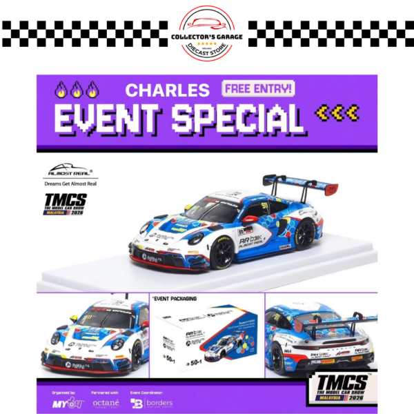 AR 50-1 AR BOX (ALMOST REAL) PORSCHE 911 GT3 R 2026 GT WORLD CHALLENGE ASIA SEPANG #911 PRESENTATION CAR (NO BOSS SIGN)