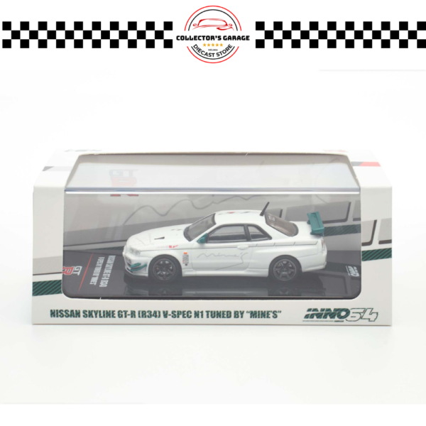 IN64-R34VS-MINES (5) INNO64 1/64 NISSAN SKYLINE GT-R (R34) V-SPEC N1 TUNED BY "MINE'S"