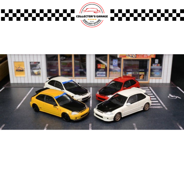 MOTORHELIX 1/64 HONDA CIVIC TYPE R (EK9) SPOON - CHAMPIONSHIP WHITE