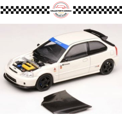 MOTORHELIX 1/64 HONDA CIVIC TYPE R (EK9) SPOON - CHAMPIONSHIP WHITE