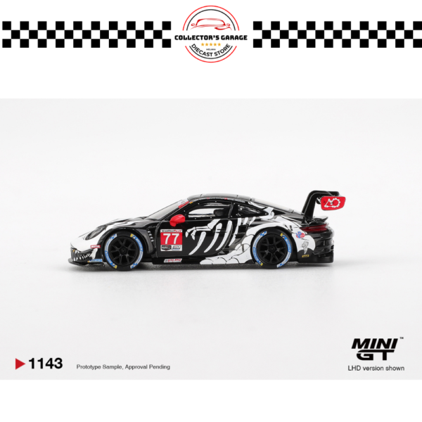 MINI GT 1/64 #1143 PORSCHE 911 GT3 R #77 AO RACING 2025 IMSA PETIT LE MANS