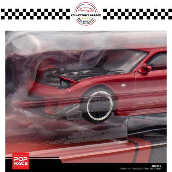 POP RACE 1/64 MAZDA RX-7 WIDEBODY METALLIC RED