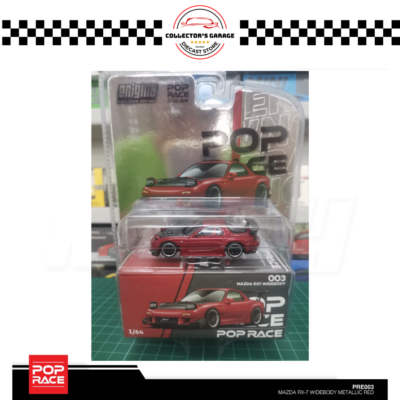 POP RACE 1/64 MAZDA RX-7 WIDEBODY METALLIC RED