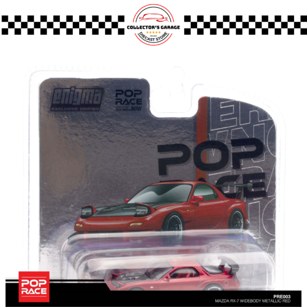 POP RACE 1/64 MAZDA RX-7 WIDEBODY METALLIC RED